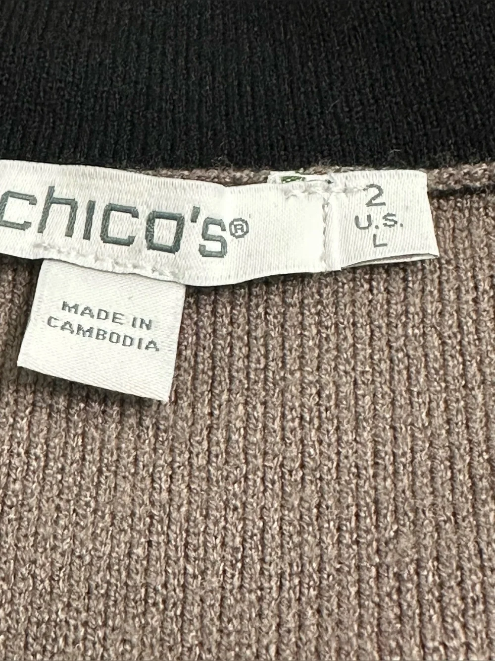 Chico’s Tank & Cardigan Set. Viscose Knit Blend. Stretchy. Dark Taupe. L-XL